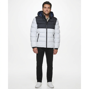 Veste matelassée en toile avec logo brodé sur mesure, chaude et épaisse, pour l'extérieur, hiver, rembourrée, pour hommes - Product Image 1