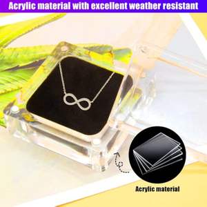 Boîte libre faite en usine de couvercles supérieurs de bijoux en acrylique à usage domestique transparent pour l'affichage uniquement - Product Image 6
