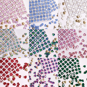 Paso Sico 3D, Muestras Gratuitas de Prendas, Cristales de Uñas al por Mayor, Cristales de Uñas de Cristal sin Fijación en Caliente, Bolsas Grandes, Cristales de Uñas de Cristal en Forma de Corazón Puntiagudo - Product Image 6