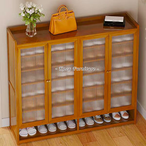 Armoire de rangement de <span class=keywords><strong>chaussures</strong></span> à porte en verre moderne salon étagère à <span class=keywords><strong>chaussures</strong></span> à double porte simple présentoir armoire de rangement organisateur - Product Image 4