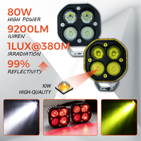 Projecteur de travail auxiliaire LED stroboscopique 12V IP67 80W 24000Lm Zdsf4 avec couvercle blanc/ambre pour 4x4, UTV, ATV 24V