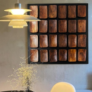 黒木の壁飾り 木彫りアート装飾 モダン幾何学模様 3Dウォールアート 壁飾り - Product Image 3