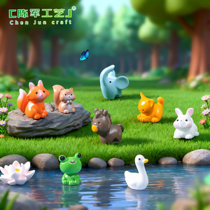 Mini ornamenti decorativi in miniatura a forma di rana e anatra gialla, simpatici animali in miniatura per micro-paesaggi Weij Moss - Product Image 3