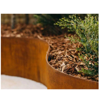 Conception moderne Vente en gros Bordure de jardin en acier corten Bordure rectangulaire imperméable en bois pour ornements de jardin