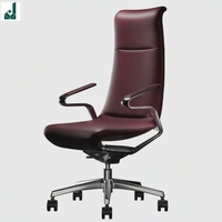 Chaise de conférence en cuir moderne et élégante à dossier haut, multifonctionnelle, réglable, facile à nettoyer, personnalisable, pour bureau, salle de réunion, usage commercial