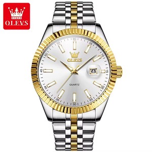 5593 Hot Selling Styles Luxury Brand Waterproof Gold Luminous Oem Custom <b>Calendar</b> Stainless Steel Quartz Watch for Man - Product Image 3