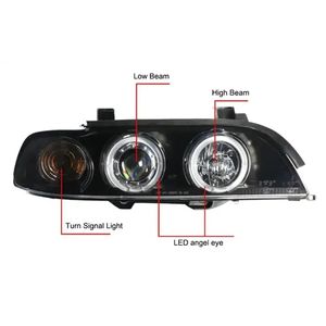 Modifica gruppo faro auto LED guida indicatori di direzione obiettivo abbaglianti e anabbaglianti <span class=keywords><strong>520i</strong></span> per <span class=keywords><strong>BMW</strong></span> serie 5 <span class=keywords><strong>E39</strong></span> 1995-2003 - Product Image 6
