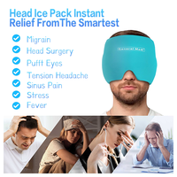 Capuchon de soulagement de la migraine largement utilisé enveloppement de tête de glace compresse froide capuchon de soulagement des maux de tête capuchon de glace pour les maux de tête et la migraine
