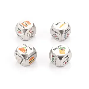 Set di dadi in metallo bianco in acciaio inossidabile personalizzati con motivo a lettere colorate