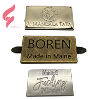 Étiquette de sac à main en métal doré de luxe Lihui OEM, accessoires de couture personnalisés avec nom et logo, plaque gravée sur mesure, écologique et sans nickel