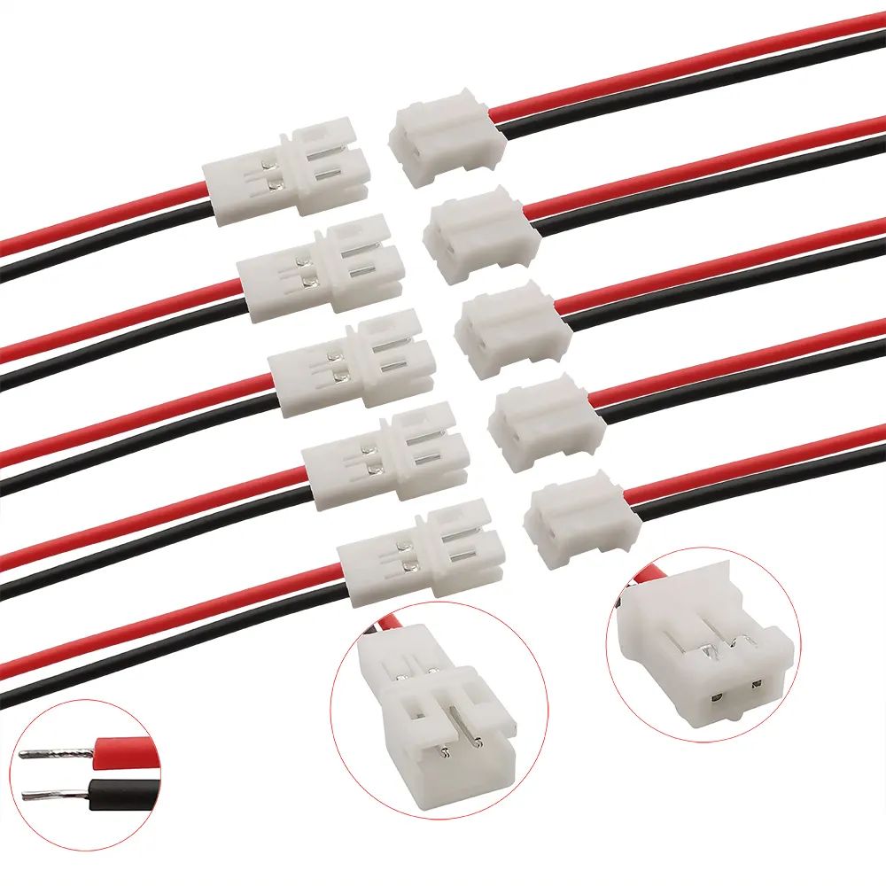 20CM JST PH 2.0 2.0mm Pitch 2 Pin Male Female Cable Connector Micro JST PH 2P Plug Jack Socket Terminals Wire Cables Connectors