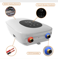 Chauffe-eau instantané sans réservoir CECB 3000W-5500W avec pompe intégrée pour voiture/camping-car, salle de bain, douche (110V-240V) certifié LED électrique Insta