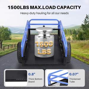 Carro <span class=keywords><strong>Remolque</strong></span> Basculante para ATV con Malla de Acero Negro Pintado al Polvo y Capacidad de Carga de 300 kg para Uso en Granjas y Senderos, para Propietarios de Motocicletas y ATV - Product Image 5