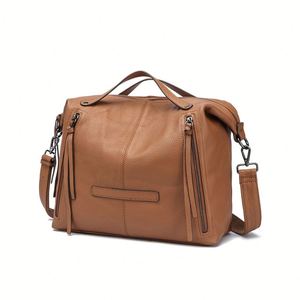 Nuevo Bolso de Hombro Cruzado de Cuero Genuino para Mujer, de Gran Capacidad, Moderno, Minimalista y Versátil, Ligero, Estilo Otoñal - Product Image 2