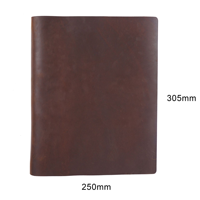 Carnet à anneaux A4 en cuir véritable, rechargeable, organiseur professionnel pour dirigeants