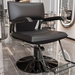 Chaise de coiffure K Barbershop - Chaise de barbier élégante, réglable et rotative avec structure en acier inoxydable, tendance actuelle - Product Image 6