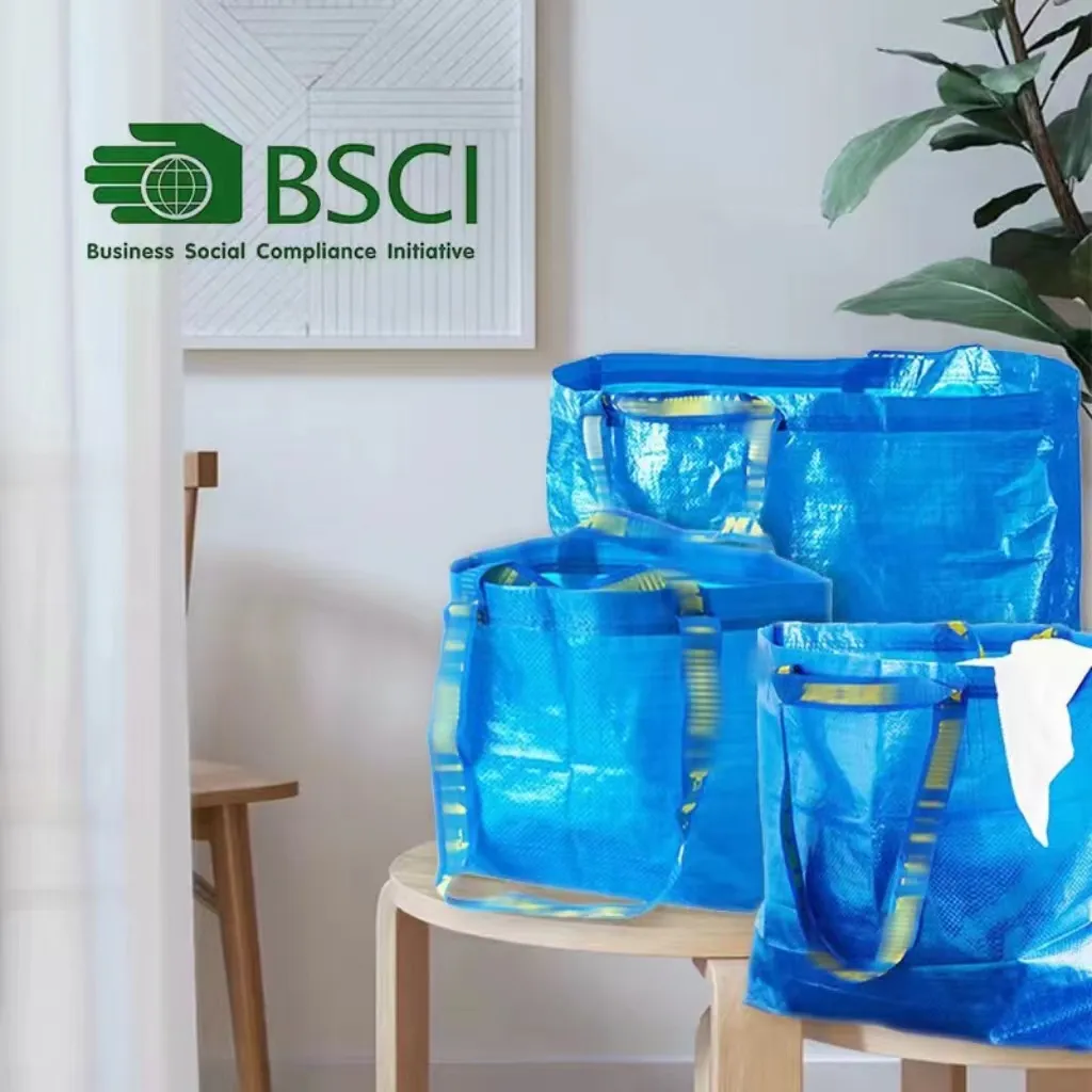 Özel Logo yüksek kaliteli Bagreusable ekstra büyük kapasiteli lamine Frakta PP dokuma alışveriş çantası polipropilen çanta