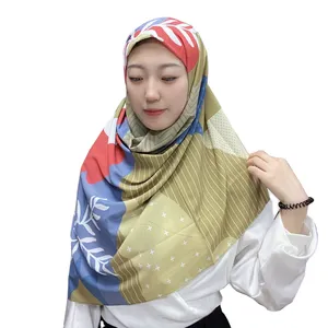 공장 도매 무거운 쉬폰 hijab 사용자 정의 서비스 럭셔리 쉬폰 hijab 긴 스카프 최신 디자인 고품질 이슬람 hijab