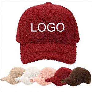 Wholesale Custom Logo Embroidered Baseball Caps Soft Vintage Fur Sherpa Berber Fleece 100% Polyester Breathable Waterproof - Product Image 1