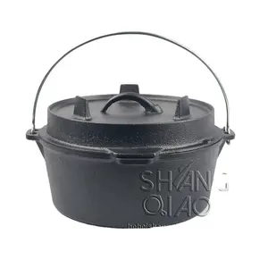 Ensemble de four néerlandais <span class=keywords><strong>en</strong></span> <span class=keywords><strong>fonte</strong></span> pré-assaisonné 2 <span class=keywords><strong>en</strong></span> 1, Casserole <span class=keywords><strong>en</strong></span> <span class=keywords><strong>fonte</strong></span> <span class=keywords><strong>sans</strong></span> revêtement avec lève-couvercle, populaire <span class=keywords><strong>en</strong></span> usine - Product Image 1