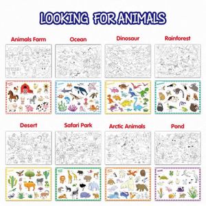 Libro de Actividades Multifuncional para Niños: Reconocimiento de Dinosaurios, Animales Marinos y Entornos Naturales - Product Image 4