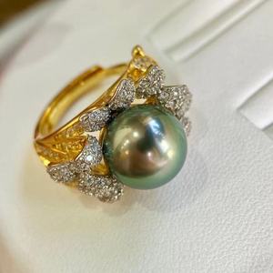 Nouvelle bague haut de gamme Buchirati en argent pur S925 avec perle ronde de 10-11 mm, design impeccable et bouche mobile - Product Image 2