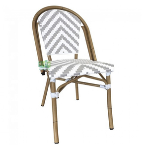 (E200779-W104b) <span class=keywords><strong>Chaises</strong></span> de bistrot françaises en aluminium imitation bambou pour l'extérieur, en rotin, pour café - Product Image 2