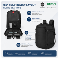 Sac d'ordinateur OEM noir de 17 pouces, grande capacité, sac de voyage pour la nuit, sac de week-end, sangles de compression, sac à dos tactique pour les trajets quotidiens