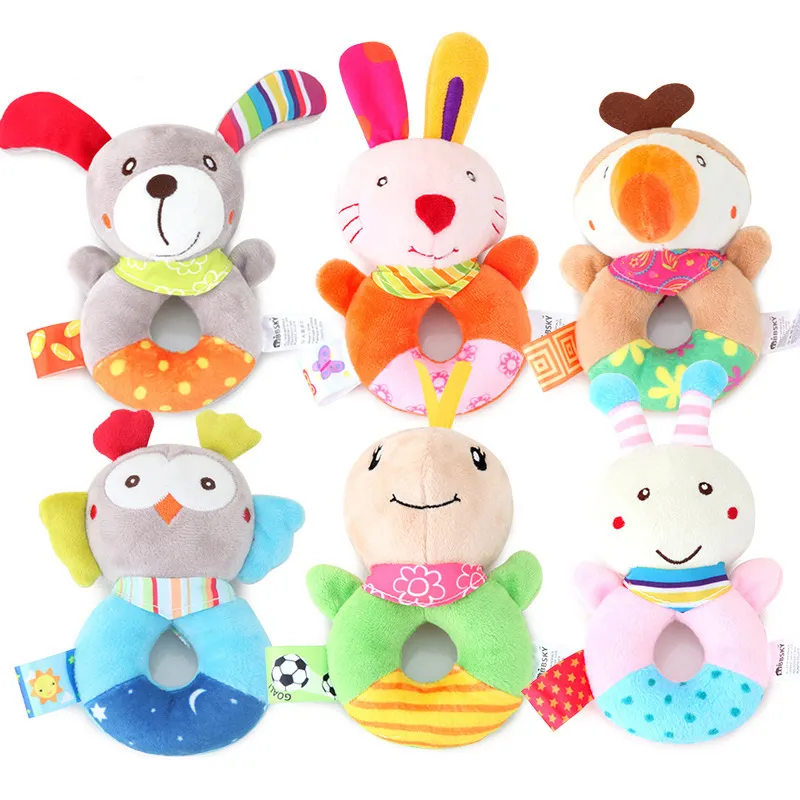Customized Infants Cute Soft Cartoon Animal Children And Kids Toys Baby Soft Plush Toy Rattles