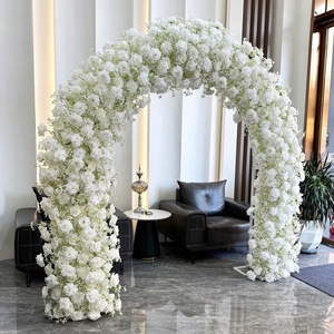 Arche de fleurs artificielles en soie blanches européennes mélangées pour mariages, Noël et événements du Nouvel An - Product Image 2
