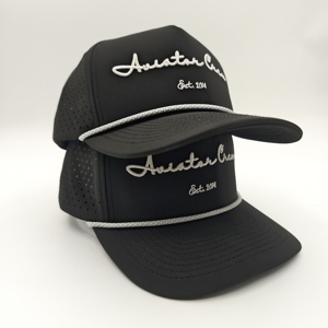 Sleek Modern Look 5 Panel Golf <b>Cap</b> Custom Embroidery Logo Low MOQ OEM Laser Perforated Breathable Performance Functional Apparel - Product Image 4
