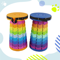 Tabouret pliable rétractable, tabouret télescopique en plastique portable, tabouret pliable pour le camping, la pêche, le jardin