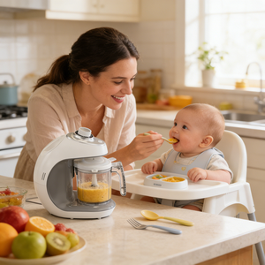 Robot culinaire électrique pour <span class=keywords><strong>bébé</strong></span> BAPHIYA, <span class=keywords><strong>mixeur</strong></span>, blender, réservoir d'eau en acier inoxydable, <span class=keywords><strong>cuiseur</strong></span> portable, garantie 1 an, 300W - Product Image 1