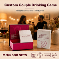 Jeu de cartes à boire personnalisé pour couple, jeu de société en papier écologique avec impression de logo personnalisé pour fête