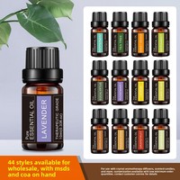 Huiles Essentielles Végétales Transfrontalières à 44 Saveurs, Huiles Essentielles de Thym, Valériane, Arbre à Thé, Lavande pour Massage Hydratant et Adoucissant de la Peau