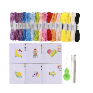 Kit de point de croix personnalisé 11CT 14CT <span class=keywords><strong>Aida</strong></span> avec motif estampé, broderie, artisanat, porte-clés avec cerceau - Product Image 5