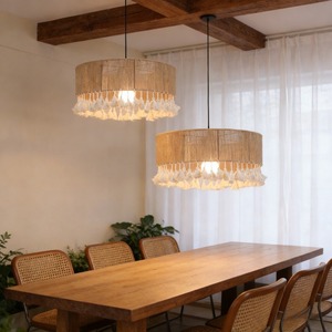 Boho Hand Woven Chandelier Rattan Pendant <strong>Light</strong> Coastal Style Ceiling Lighting <strong>Fixtures</strong> for Living Kitchen Bedroom - Product Image 5
