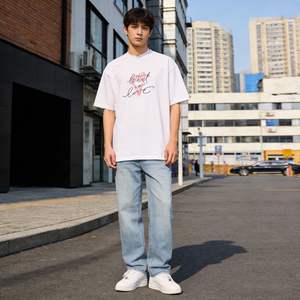 Camiseta unisex de algodón con estampado de amor, corte holgado, informal, para verano, Q191 - Product Image 1