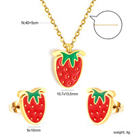 Europese & Amerikaanse Fruit Serie Bruidssieradenset Trendy Verguld Oorbellen & Ketting voor Vrouwen voor Feestelijke Gelegenheden