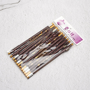 Nouveauté : Crayon pour les yeux et les sourcils en brun, noir, argent avec taille-crayon, 12 pièces/sac pour usage professionnel en coiffure et maquillage - Product Image 2