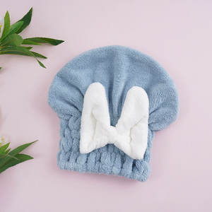 Gorro de Secado Rápido para el Cabello con Lazo de Felpa Coral para Mujer, Altamente Absorbente, No Requiere Secado con Secador, <span class=keywords><strong>Toalla</strong></span> para el Cabello - Product Image 5