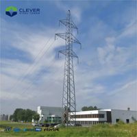 Tour de transmission autoportante en treillis d'acier cornière haute résistance Q345B, galvanisée à chaud pour l'électricité aérienne haute tension