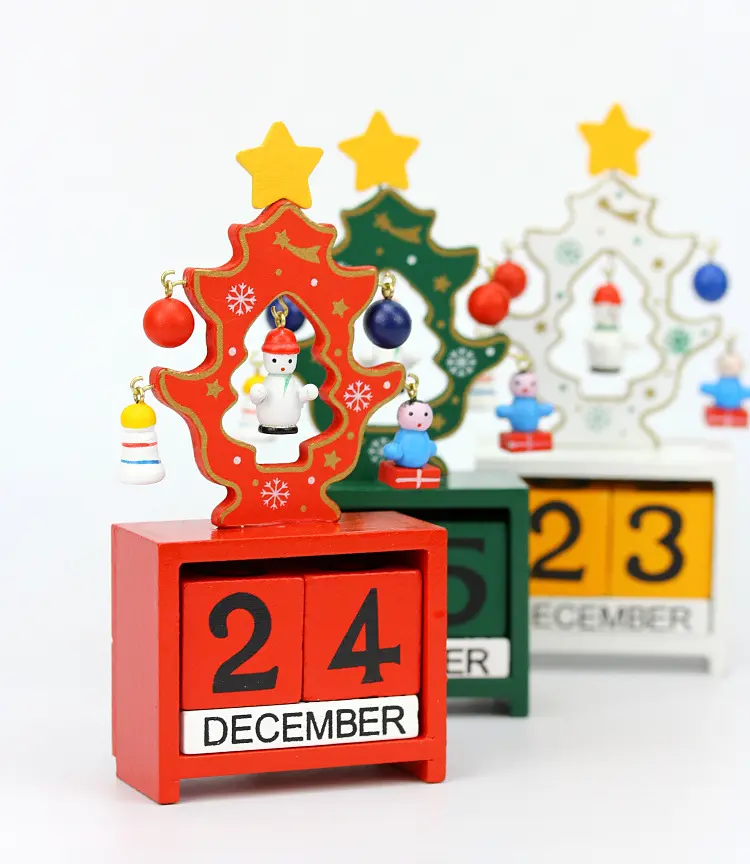クリスマスオーナメント木製オフィスデスクトップオーナメント子供クリスマスギフトクリスマスカレンダーアドベントボックス