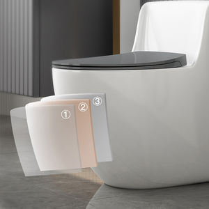 Chaozhou Chine Vente en gros bon marché Wc Vacuum P-Trap Cuvette de toilette au <span class=keywords><strong>sol</strong></span> pour salle de bain One Piece Wc Toilettes - Product Image 5