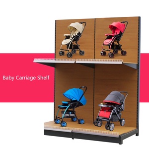 Rak Pembatas <span class=keywords><strong>Display</strong></span> Supermarket Kayu & Logam, Tugas Berat, Bentuk L, Berdiri Sendiri, Warna Putih - Product Image 2