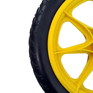 14-Inch Solid Pu Foam <b>Wheels</b> Yellow For Tool And Ice Cream <b>Carts</b> 80kg Load Capacity - Product Image 3