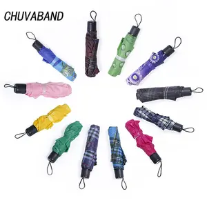 Chuvaband ร่มลายตารางหมากรุกแบบคลาสสิกขนาด21นิ้ว8 K ร่มพับได้สำหรับ Print3ร่มกันฝนร่มราคาถูก