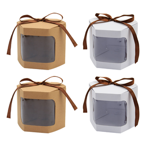 Scatola per Torte in Carta Kraft con Finestra Trasparente e Nastro, Confezione Regalo per Dolci e Caramelle, Scatole per Torte di Compleanno e Matrimonio - Product Image 1