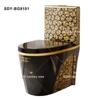Sdayi Современные Золотой Сантехники Туалет цельный золото черное покрытие монолитный унитаз со смывом