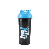 Portable 700ml noir sans BPA recyclé Gym gobelet entraînement sport bouteille pour protéine Shaker eau potable directe qui coule